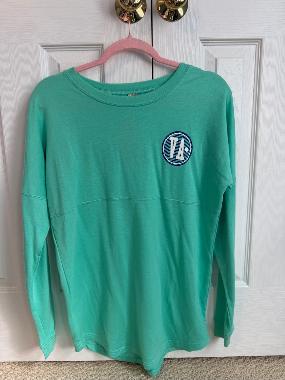 Red Camel Mint Green Long Sleeve Tee with VA Logo
